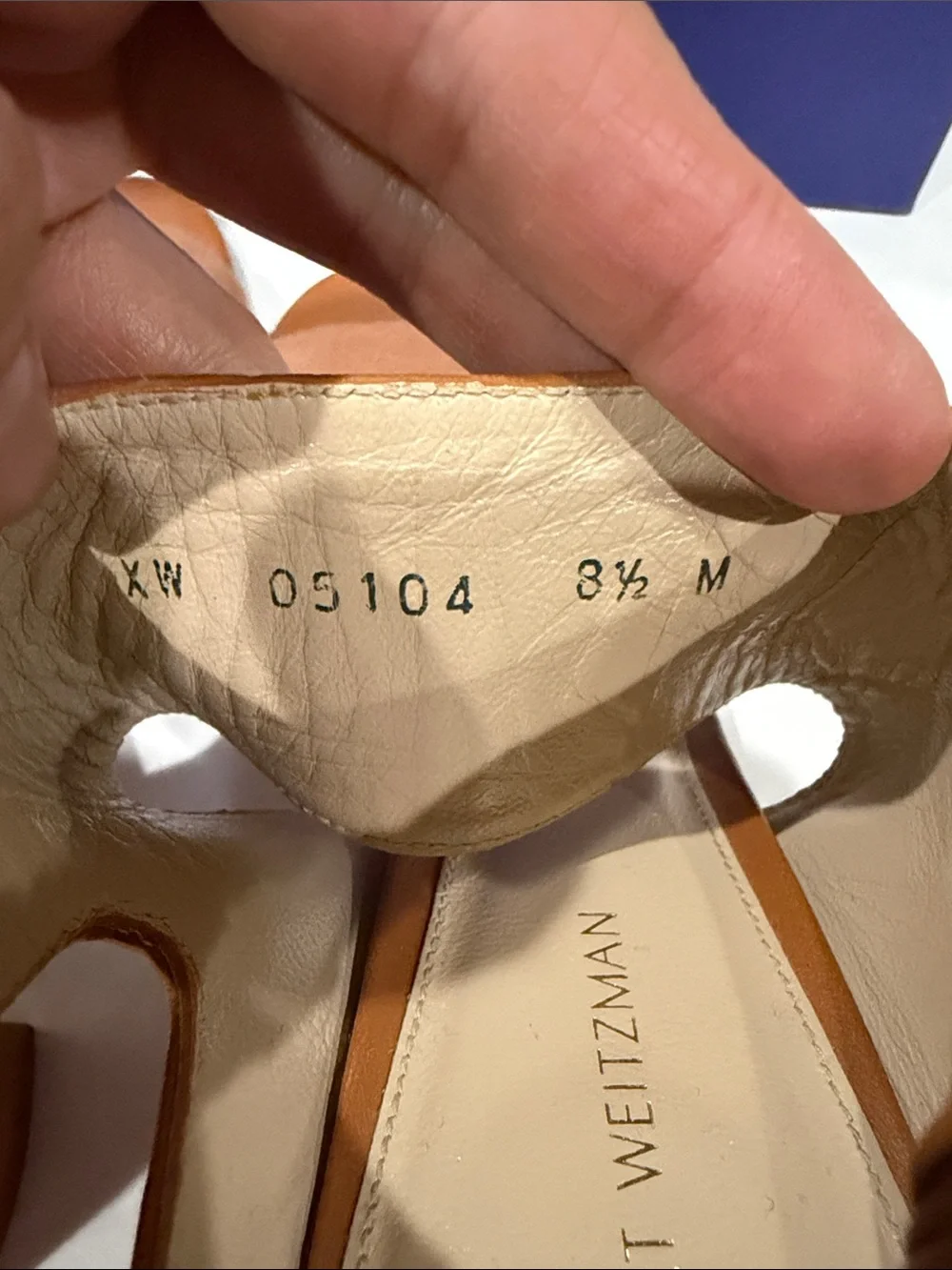 Stuart Weitzman Cognac Two-Tone Block Heel Sandals